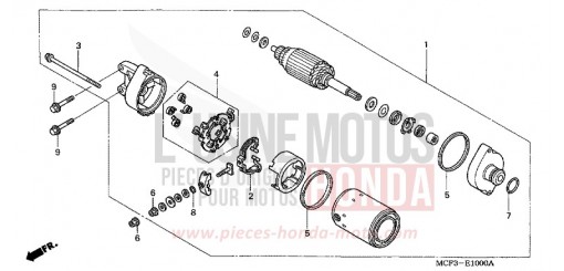MOTEUR DE DEMARRAGE VTR1000SP4 de 2004